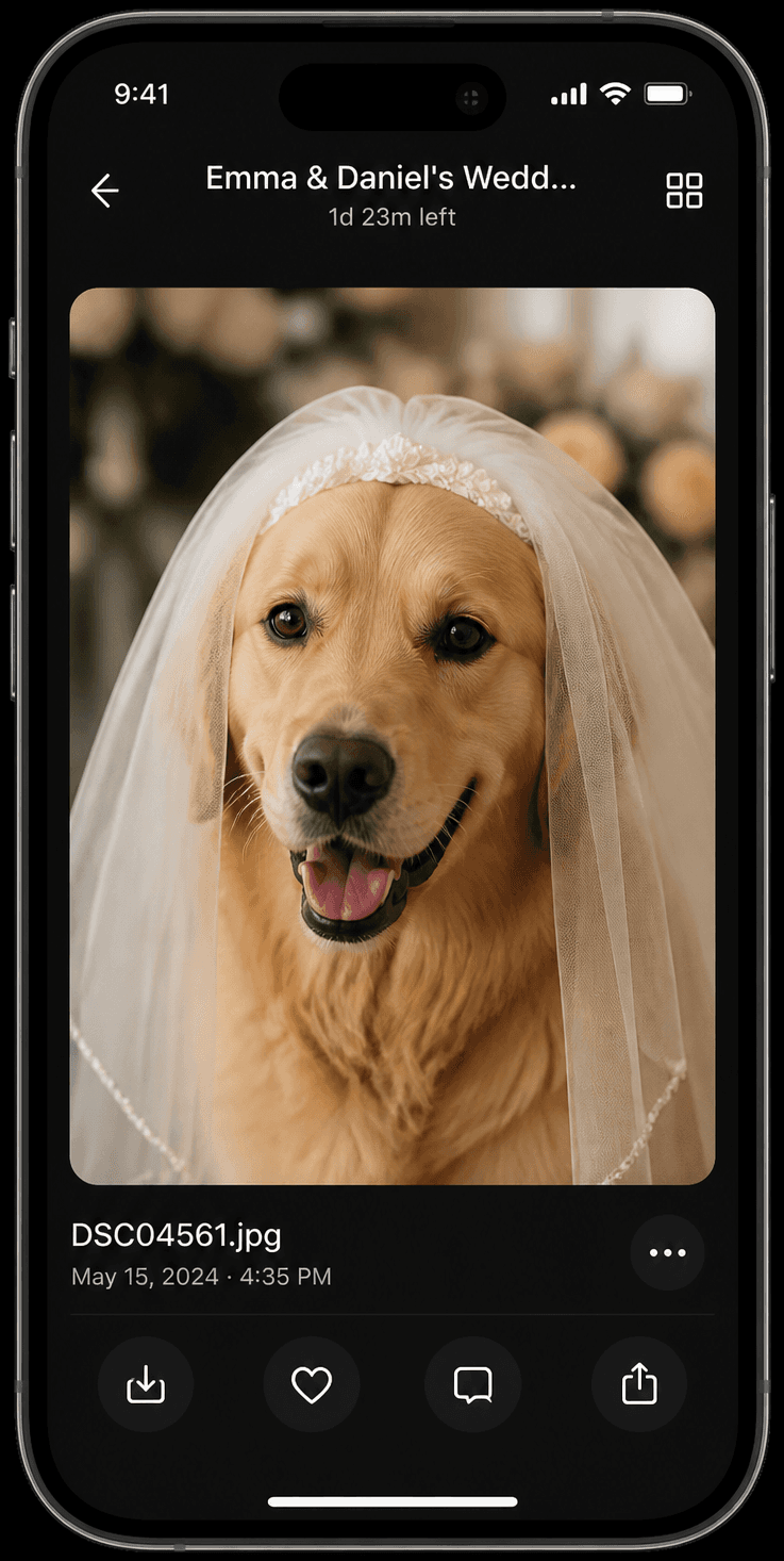 Wedding photo detail in Memora
